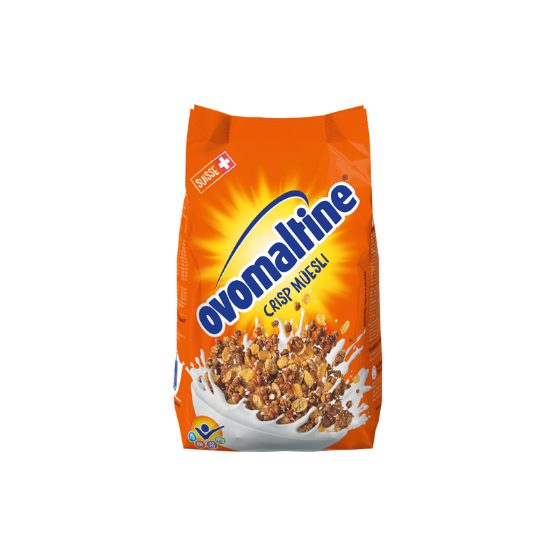  Ovomaltine, Crisp Muesli Cereals 4 Packages with Each 500  Grams, Switzerland: Breakfast Muesli Cereals